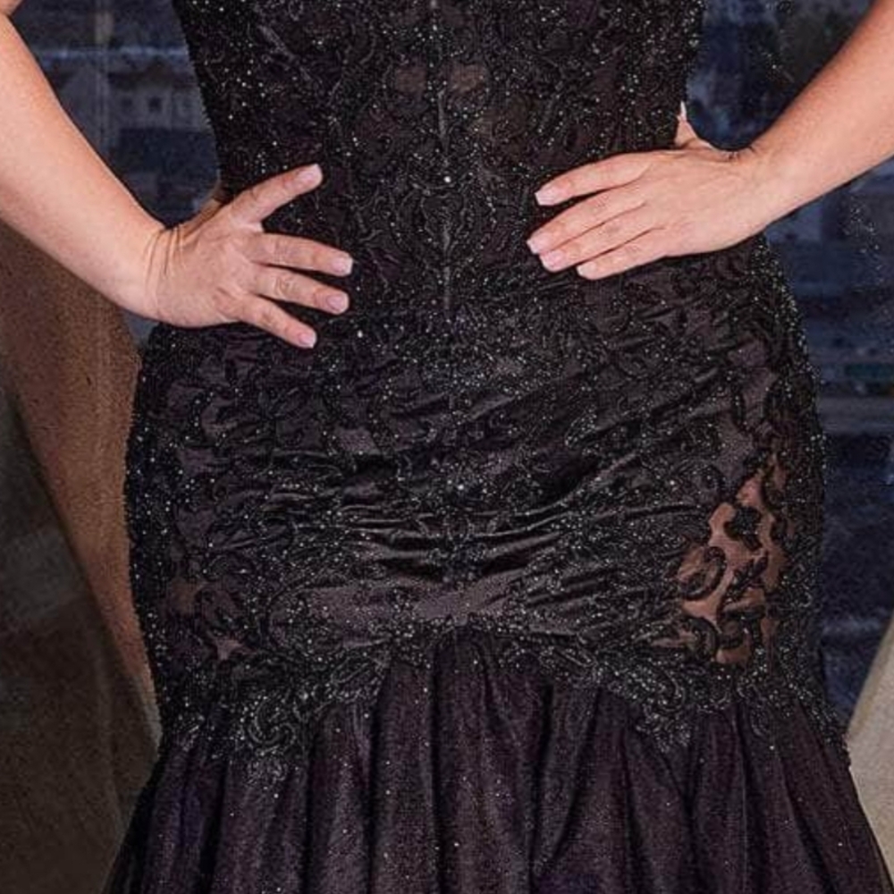 Elegant Black Lace Evening Dress
